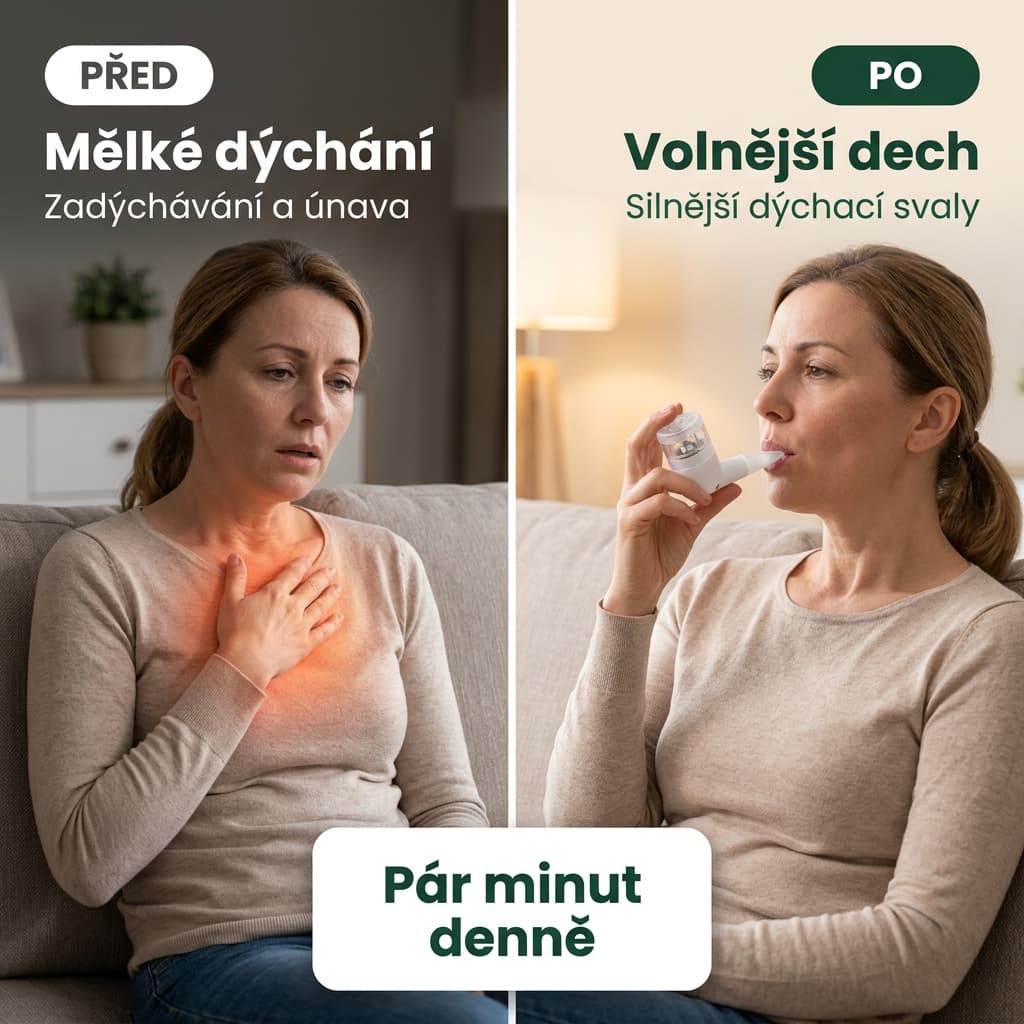 Dechový trenažér před a po – volnější dech a silnější dýchací svaly